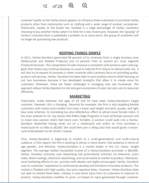 Use the case Harley Davidson by Bhaskar Mitra to