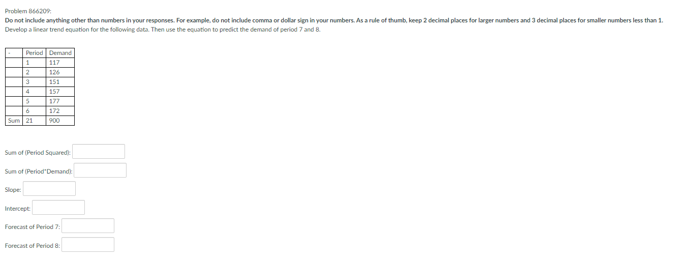 Problem 866209: Do not include anything other