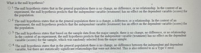 What is the mull hypothesis? The null hypothesis