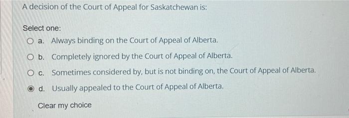 A decision of the Court of Appeal for