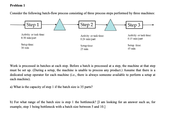 Problem 1 Consider the following batch-flow