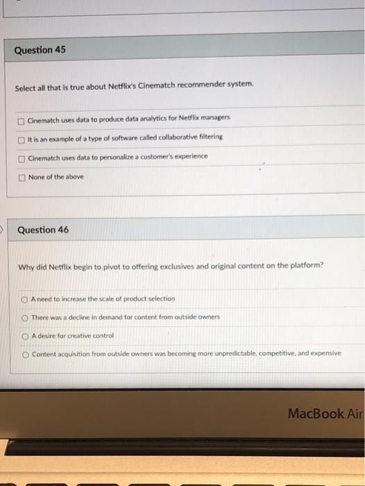 Question 45 Select all that is true about