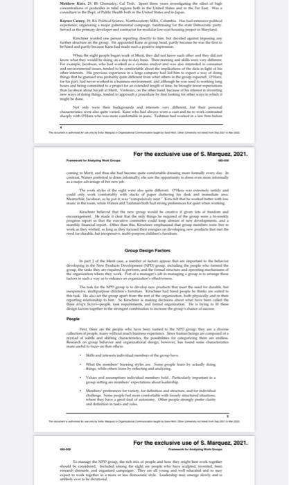 Framework for Analyzing Work Groups The start the
