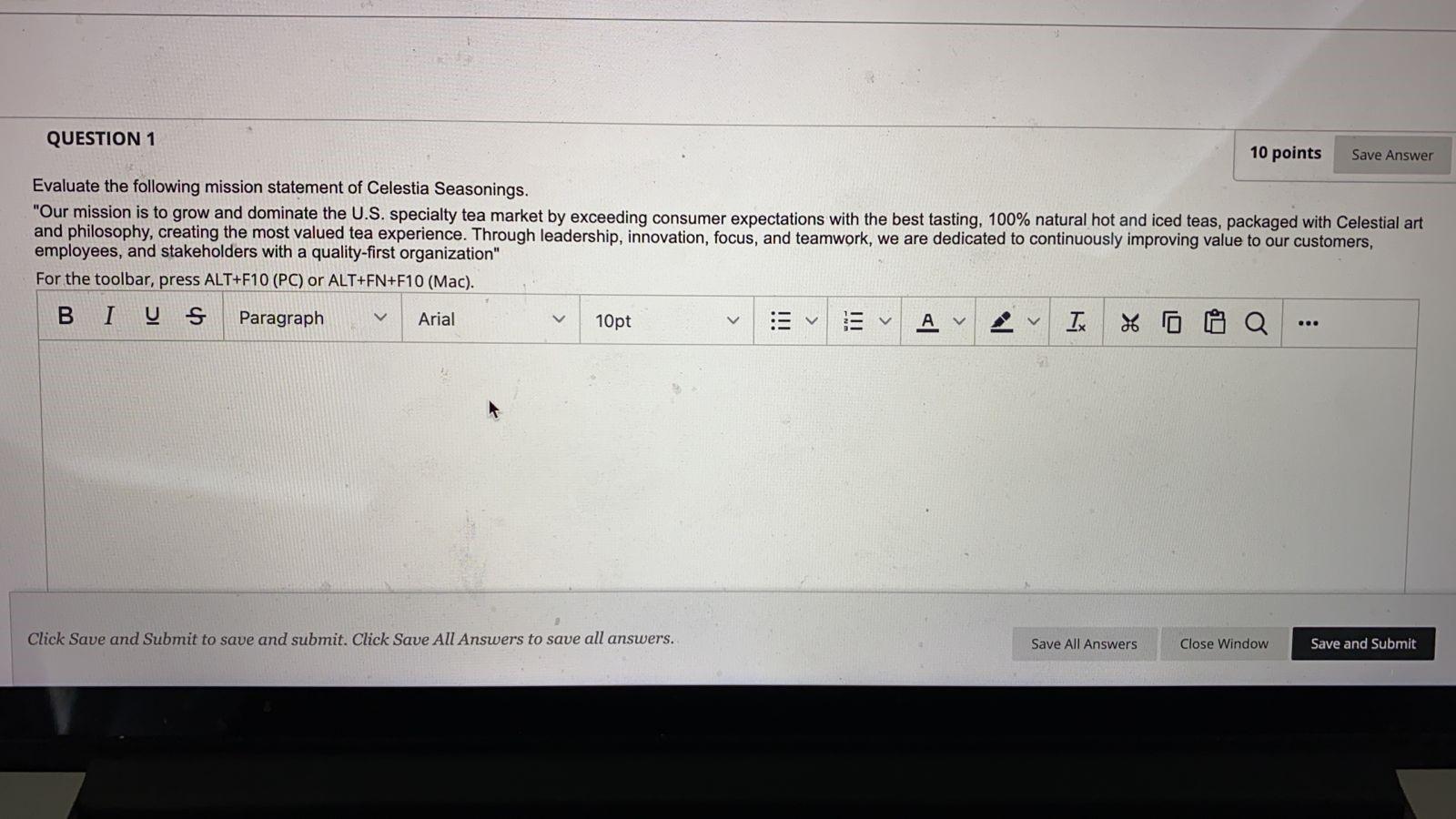 QUESTION 1 10 points Save Answer Evaluate the