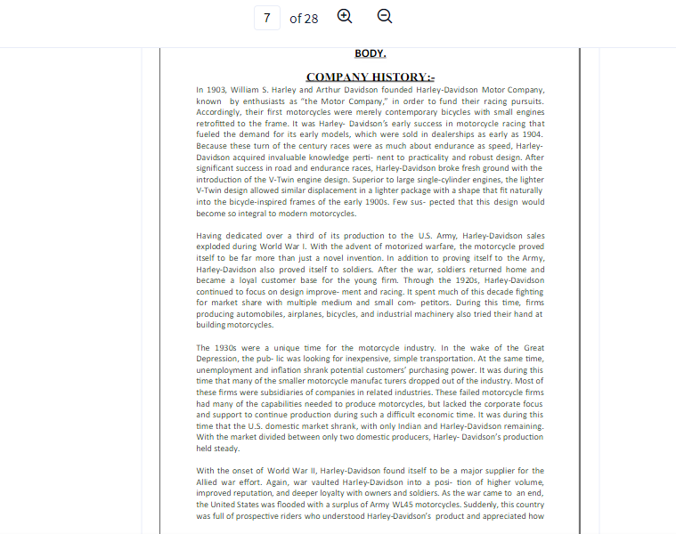 Use the case Harley Davidson by Bhaskar Mitra to