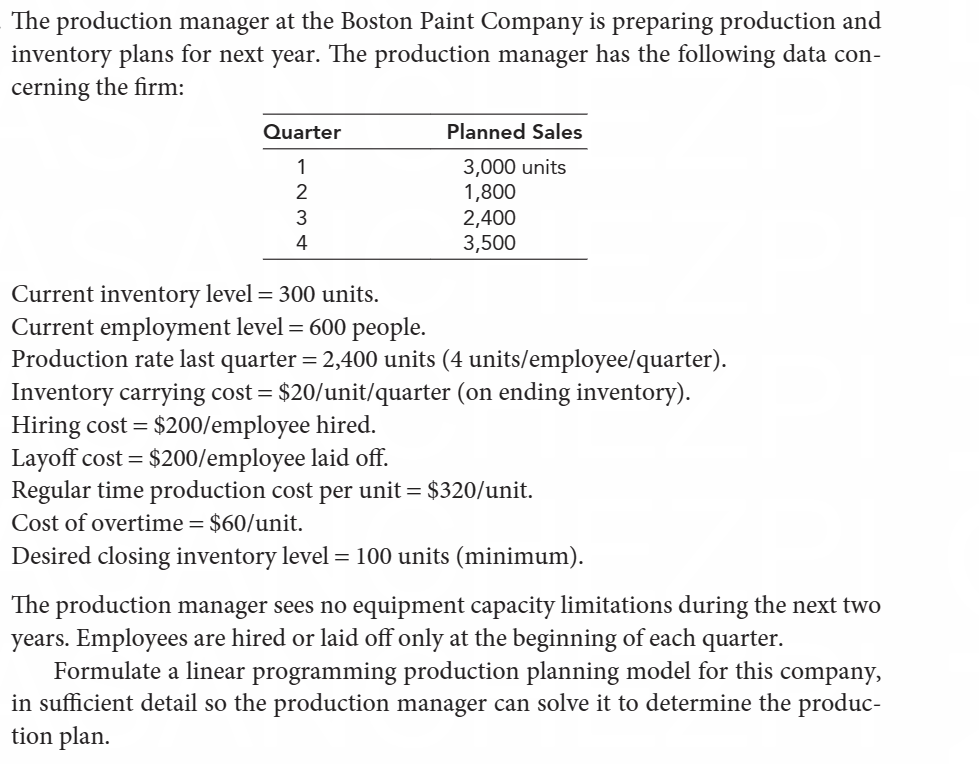 The production manager at the Boston Paint