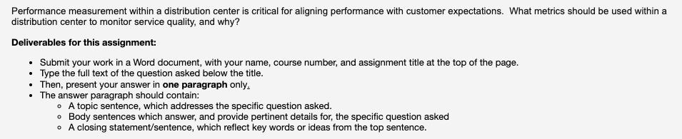 Performance measurement within a distribution