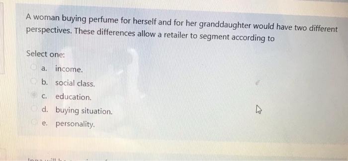 A woman buying perfume for herself and for her