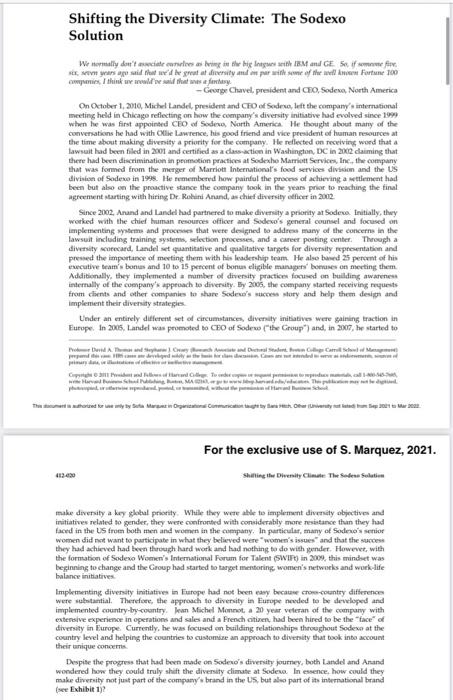 Shifting the Diversity Climate: The Sodexo