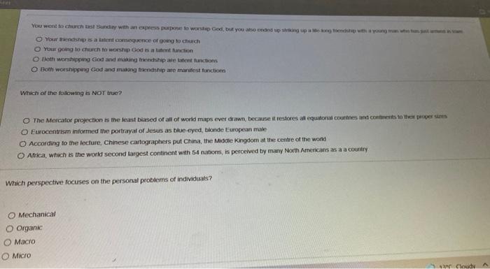 You went to church at Sunday with a Supone to