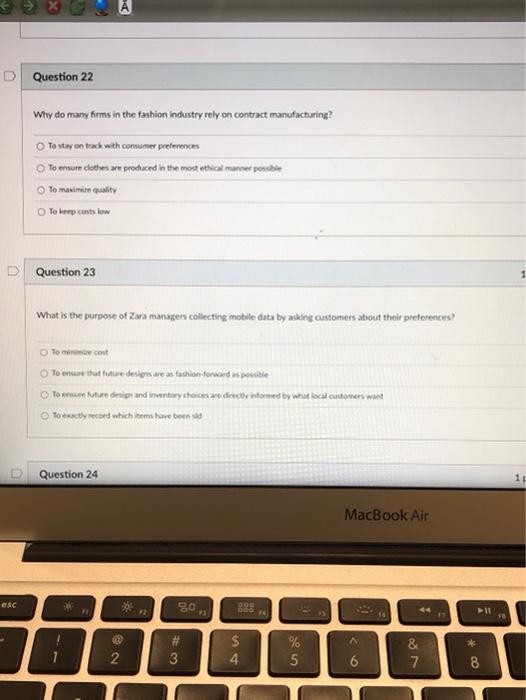 Question 22 Why do many firms in the fashion