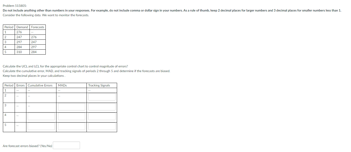 Problem 515805: Do not include anything other