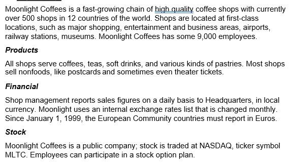 Scenario: You work as a contractor for Moonlight