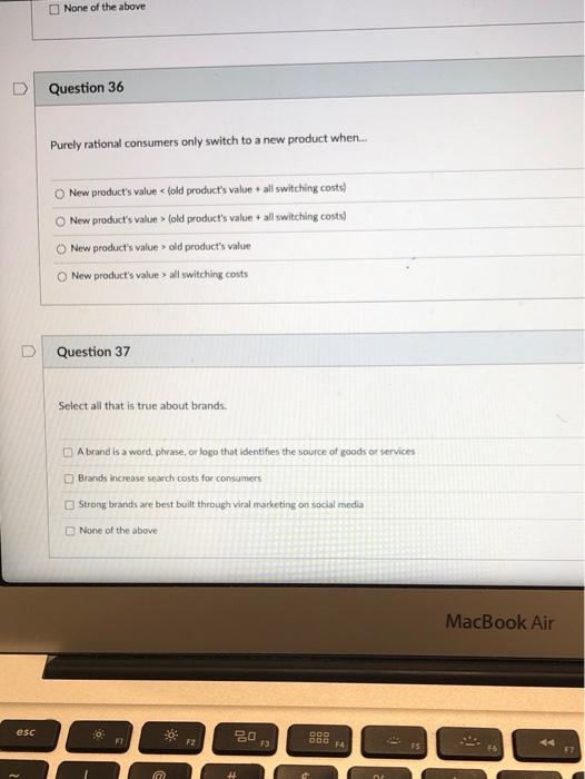 BC Question 34 What type of switching costs would