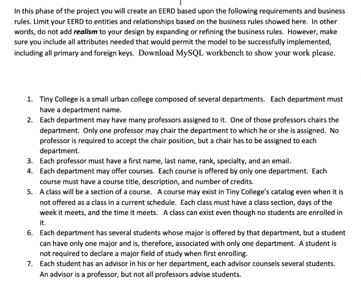 In this phase of the project you will create an