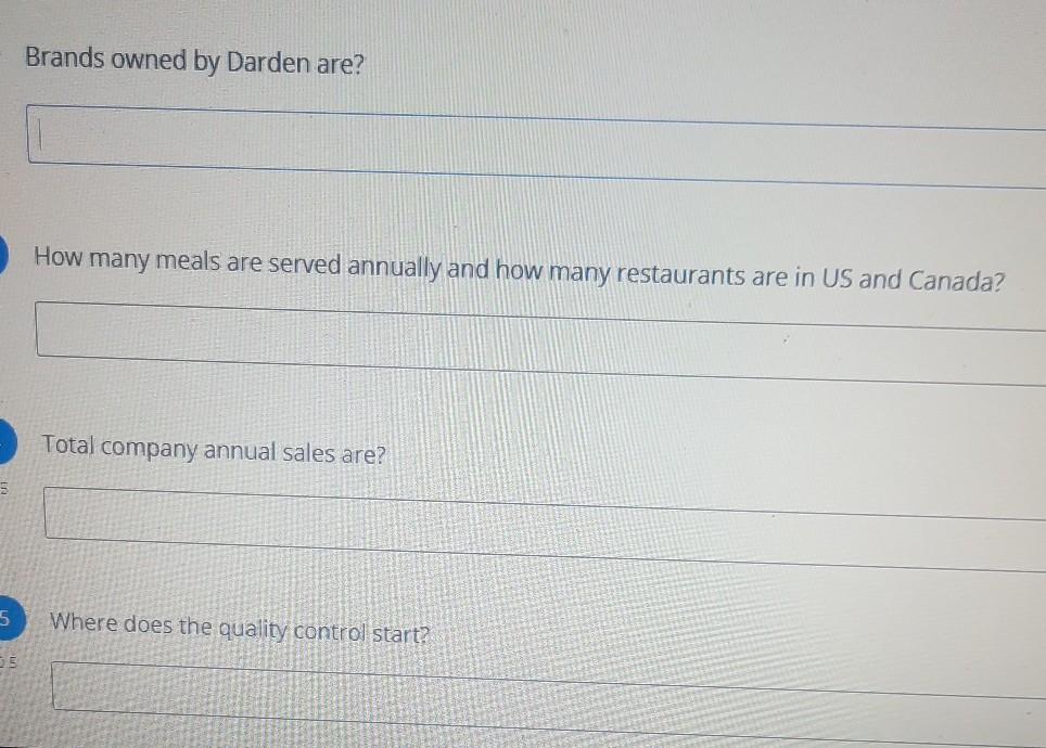 Brands owned by Darden are? How many meals are
