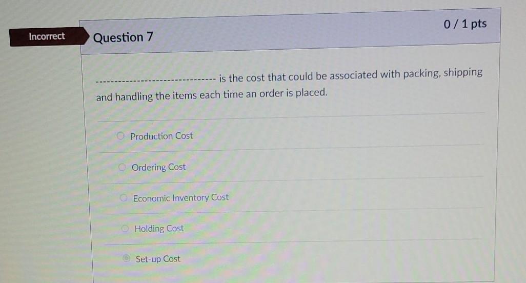 please provide correct answer this time. 0/1 pts