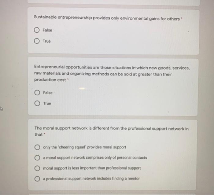 Sustainable entrepreneurship provides only