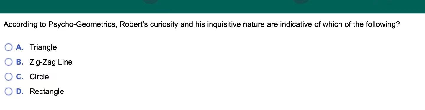 According to Psycho-Geometrics, Robert's