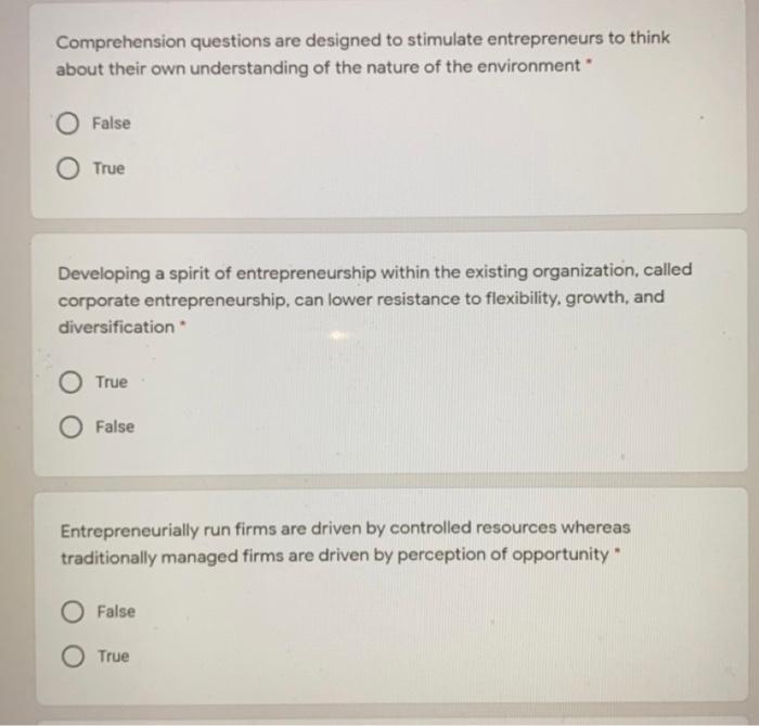 Comprehension questions are designed to stimulate