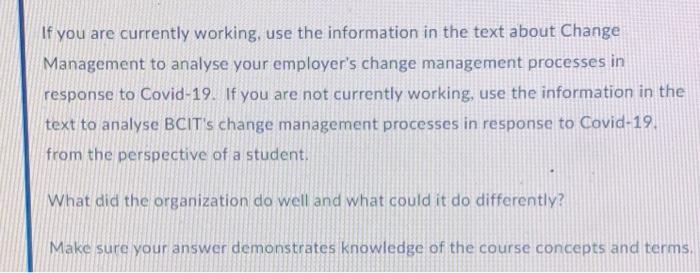 If you are currently working, use the information