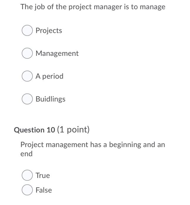 The job of the project manager is to manage