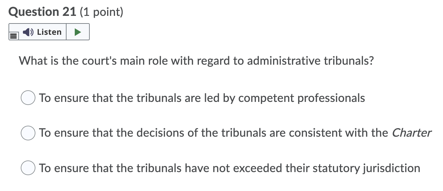 Question 18 (1 point) ) Listen What is the