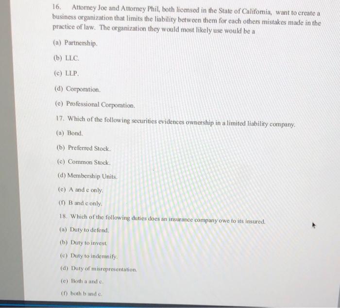 16. Attorney Joe and Attorney Phil, both licensed