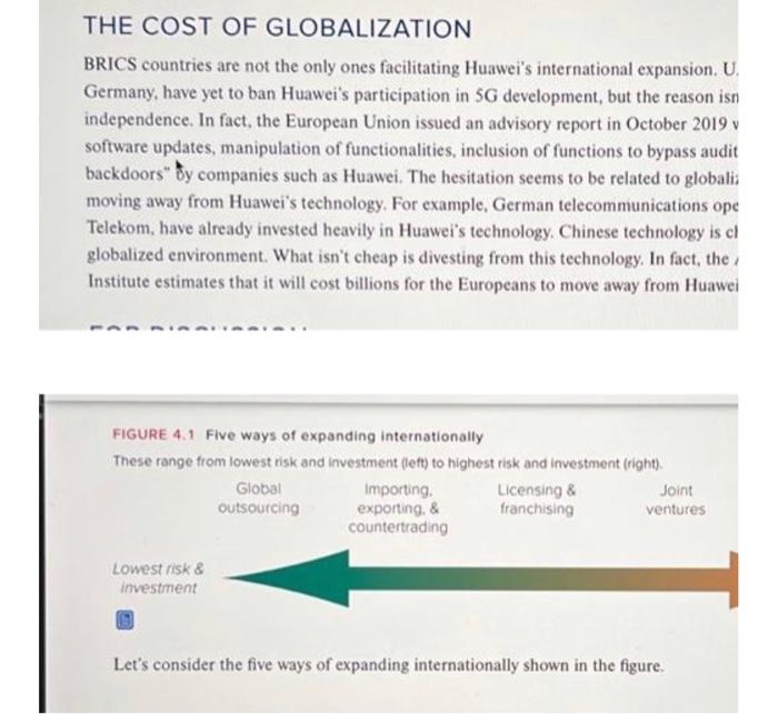 please answer 3-5 THE COST OF GLOBALIZATION BRICS