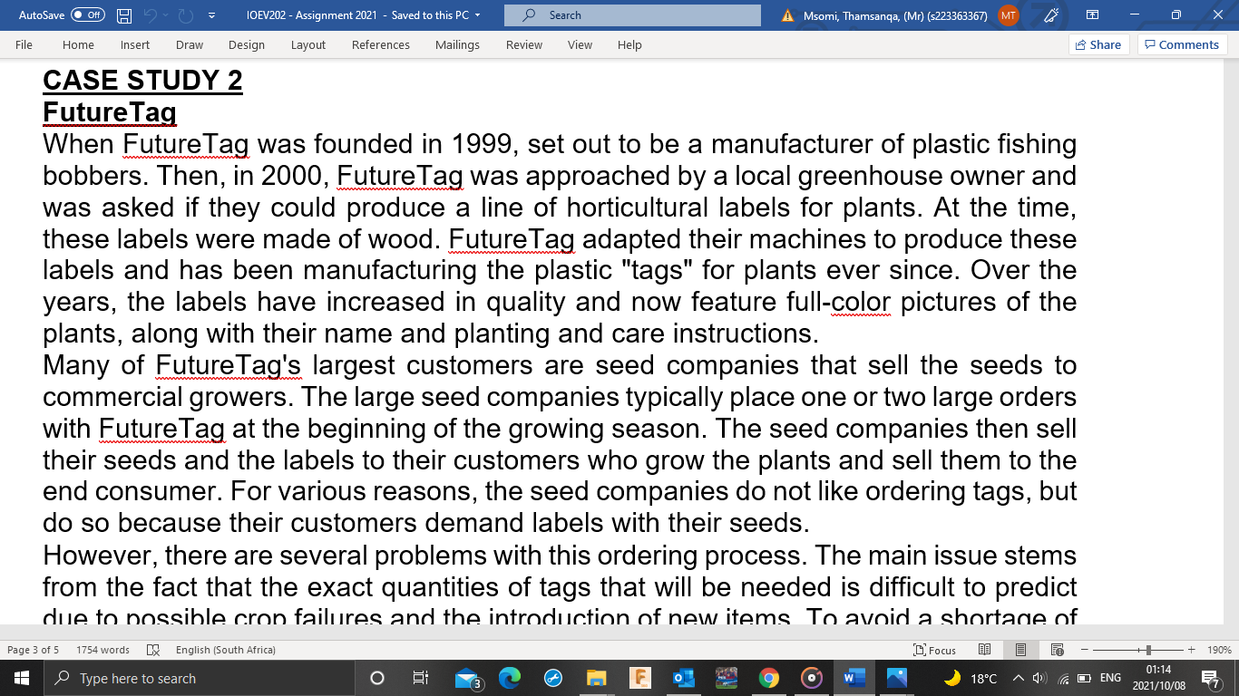 AutoSave Off TOEV202 - Assignment 2021 - Saved to