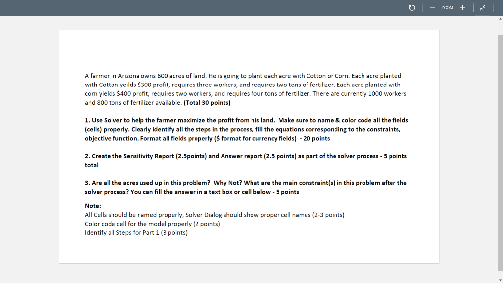 ZOOM + A farmer in Arizona owns 600 acres of