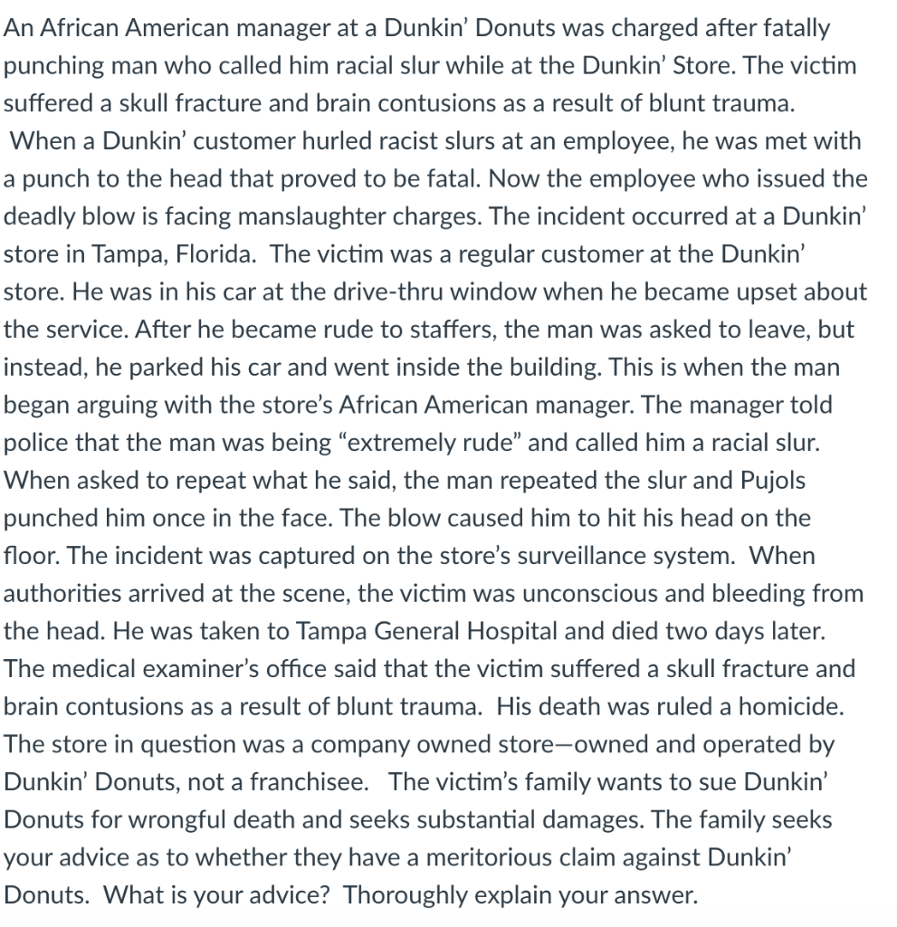 An African American manager at a Dunkin' Donuts