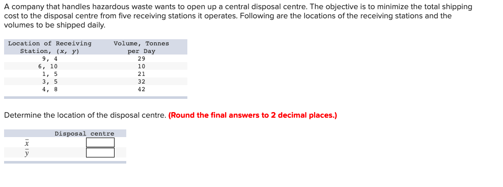 A company that handles hazardous waste wants to