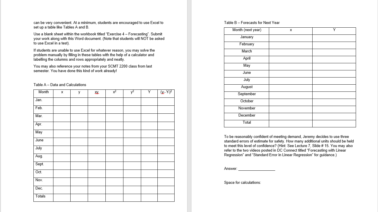 Problem 3 - Forecasting with Regression (12