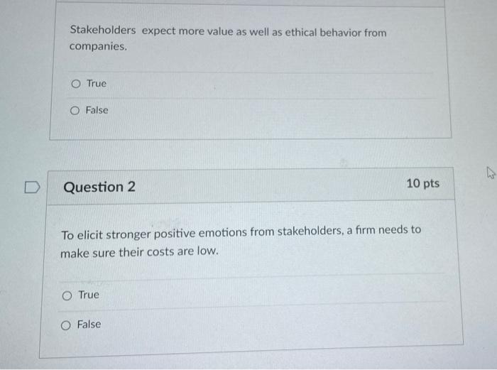 Stakeholders expect more value as well as ethical