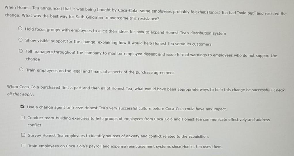 When Honest Tea announced that it was being