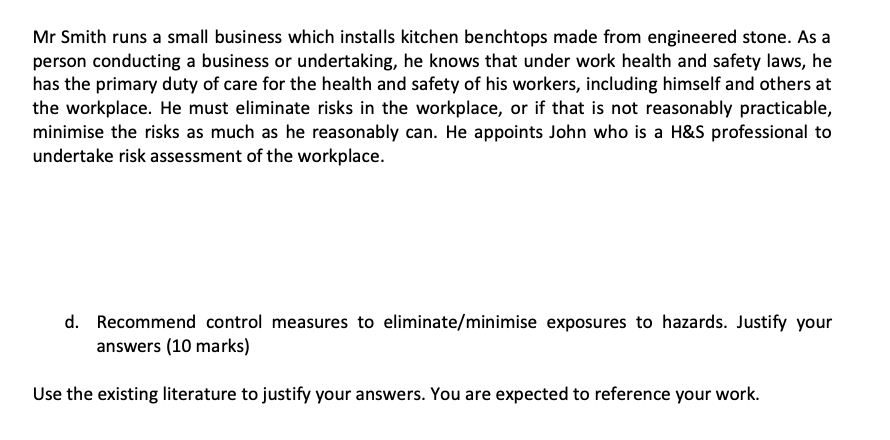 Mr Smith runs a small business which installs