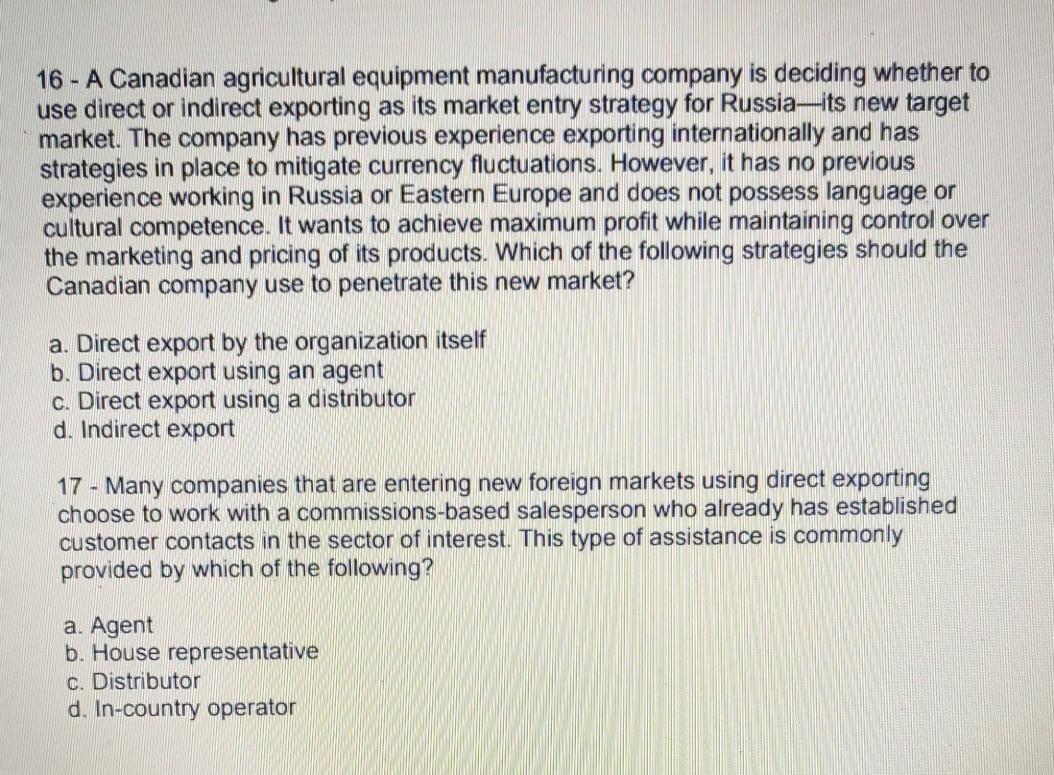 16 - A Canadian agricultural equipment