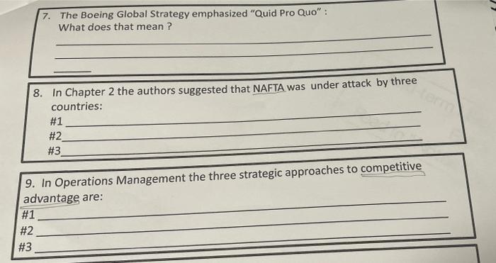 solve please ASAP. 7. The Boeing Global Strategy