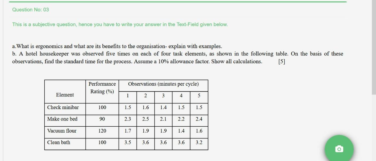 Question No: 03 This is a subjective question,