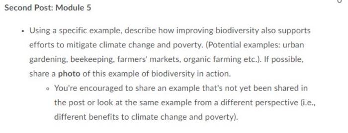 Second Post: Module 5 Using a specific example,