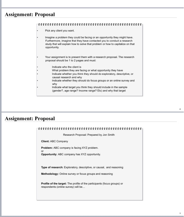 The Task: Pick any client you want. Imagine a