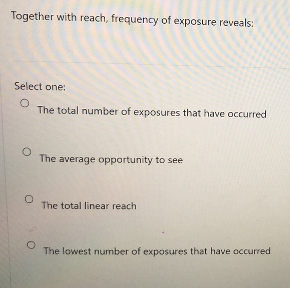 Together with reach, frequency of exposure