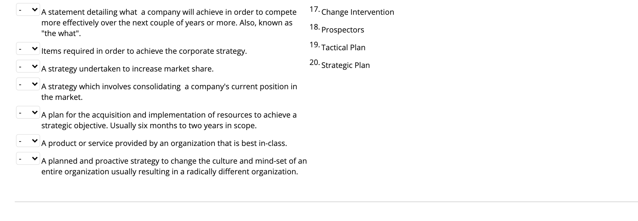 Match the question to the correct response. Large
