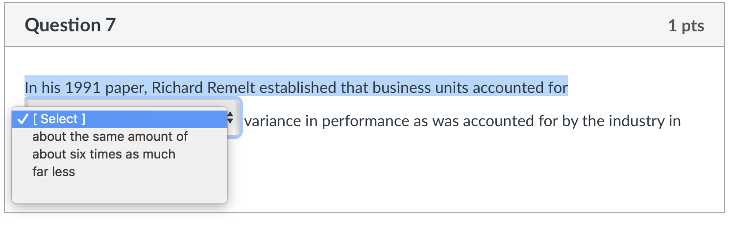 Question 7 1 pts In his 1991 paper, Richard