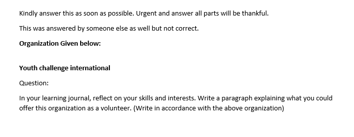 Kindly answer this as soon as possible. Urgent