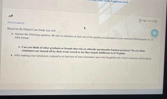 Study Response here A Click to Launch Page 16 of