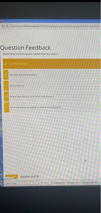 08 360training.co Question Feedback Which fall