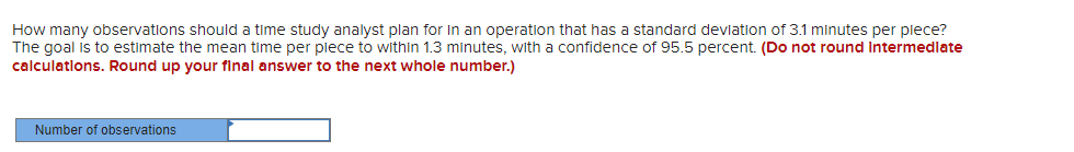 How many observations should a time study analyst