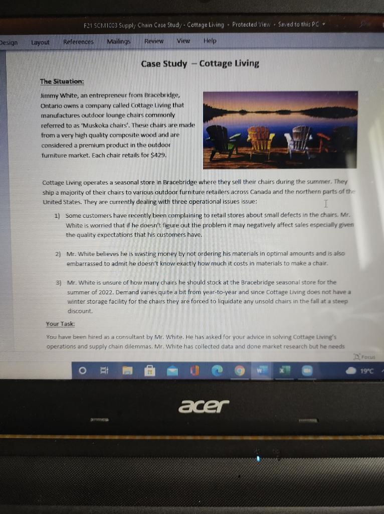 F21 SCMI003 Supply Chain Case Study Cottage